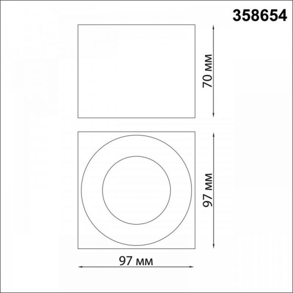 358654 OVER NT21 392 черный Светильник накладной светодиодный IP20 LED 4000К 12W 220V PATERA