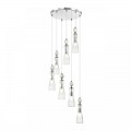 8268/7A NEOCLASSI хром/белый/прозрачный, металл/керамика/стекло Люстра каскадная Е14 7*40W 220V EMILY