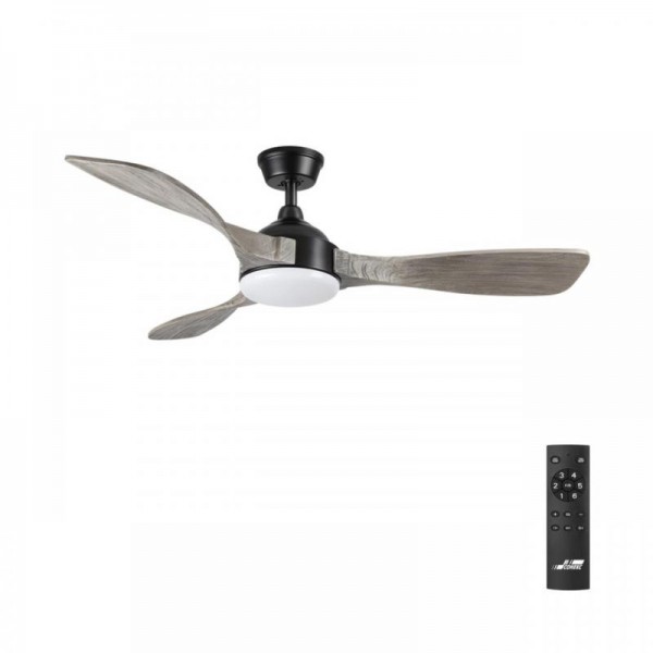 7702/24L VIVA LED SN 189 Люстра-вентилятор,  черный/серое дерево LED 24Вт 3000-6000K D1320 пульт ДУ STORM