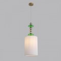 8337/1A MODERNI бронза/белый/зеленый, металл/стекло/текстиль Подвес E27 60W 220V ILMIRA