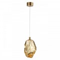7111/4LA L-VISION ODL25 Подвесной светильник  золотистый/янтарное стекло/металл IP20 LED 4W 300Лм 3000K 200° 220V GEMME