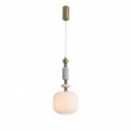 8334/1 MODERNI бронза/белый, металл/керамика/стекло Подвес E27 40W 220V ALEGRA