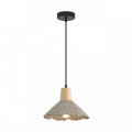 8351/1A SUSPENTIONI черный/серый/бежевый, металл/дерево/цемент Подвес E27 60W 220V EOLIANA