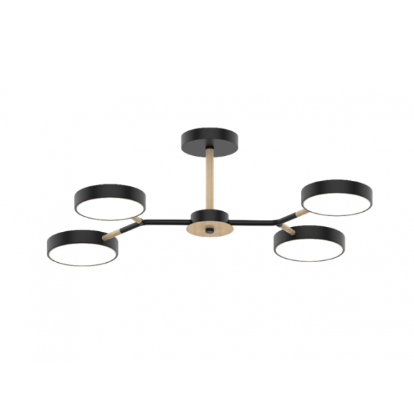 Потолочный светильник Mirastyle Диод MH-3200/4 BK+WOOD