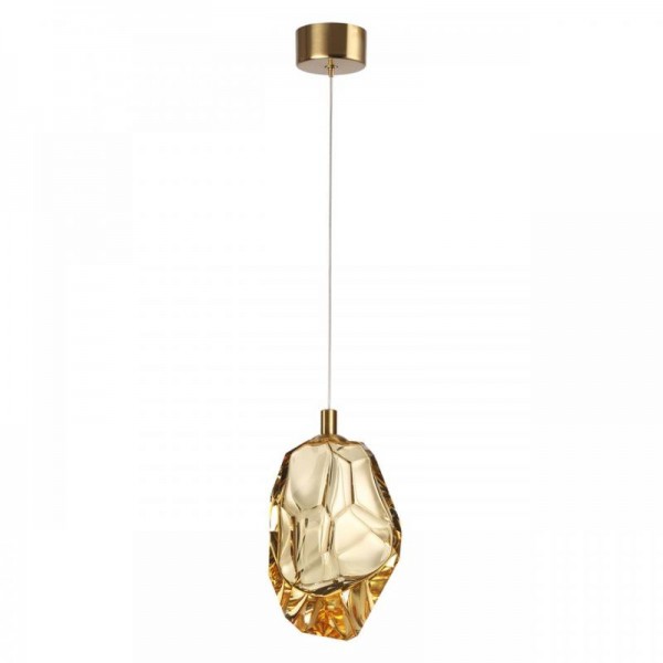 7111/4LA L-VISION ODL25 Подвесной светильник  золотистый/янтарное стекло/металл IP20 LED 4W 300Лм 3000K 200° 220V GEMME