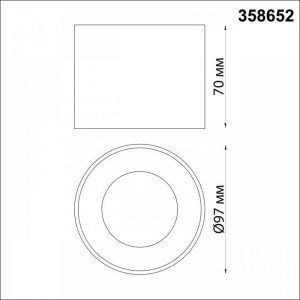 358652 OVER NT21 390 черный Светильник накладной светодиодный IP20 LED 4000К 12W 220V PATERA