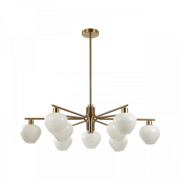 8278/9 MODERNI латунь/белый, металл/стекло Люстра Е14 9*40W 220V CARMELA