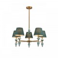 8275/5 CLASSI латунь/зеленый, металл/керамика/ткань Люстра Е14 5*40W 220V VERMONT