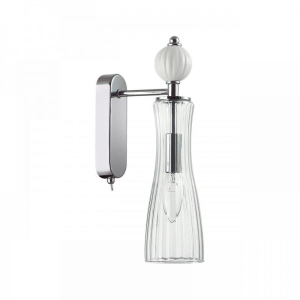 8268/1W NEOCLASSI хром/белый/прозрачный, металл/керамика/стекло Бра Е14 1*40W 220V EMILY