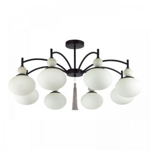 8273/8C NEOCLASSI черный/серый/белый, металл/керамика/стекло Люстра потолочная Е14 8*40W 220V GLORIYA