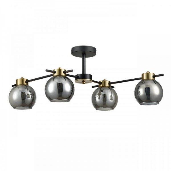 8059/4C COMFI LN24 черный, медь/дымчатый металл/стекло Люстра потолочная E27 4*60W 220V EMINA