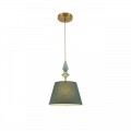 8275/1A CLASSI латунь/зеленый,  металл/керамика/ткань Подвес Е14 1*40W 220V VERMONT