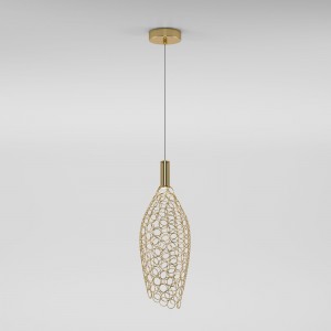 Подвесной светодиодный светильник с металлическим плафоном 90380/1 золото