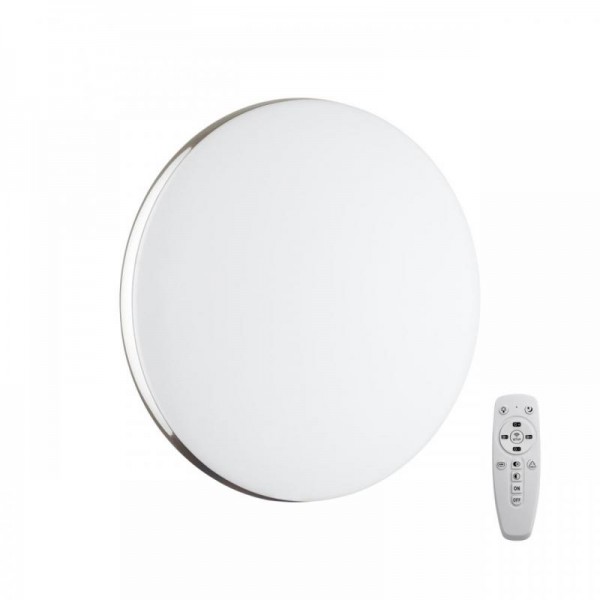 7600/DL TAN SN Светильник пластик/белый/хром LED 48Вт ДУ 2.4G /SMART 3000-4200-6300К D400 IP43 пульт ДУ/ LampSmart RINGO