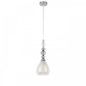 8293/1A MODERNI хром/белый/прозрачный, металл/стекло/хрусталь Подвес E27 1*60W 220V GANNA
