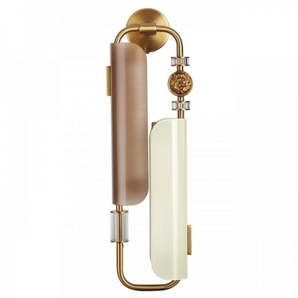 5467/10WL MODERN ODL_EX26 белый/коричневый/античная бронза/металл/стекло/декор металл Бра LED x 10W (5W*2) 3000K LION