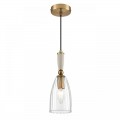 8284/1A SUSPENTIONI античная бронза/прозрачный, металл/керамика/стекло Подвес Е14 1*40W 220V DERBI