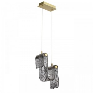 5106/11L L-VISION  ODL26 золотой брашинг/дымчатый металл/стекло Подвес LED x 11W 4000K FLOW