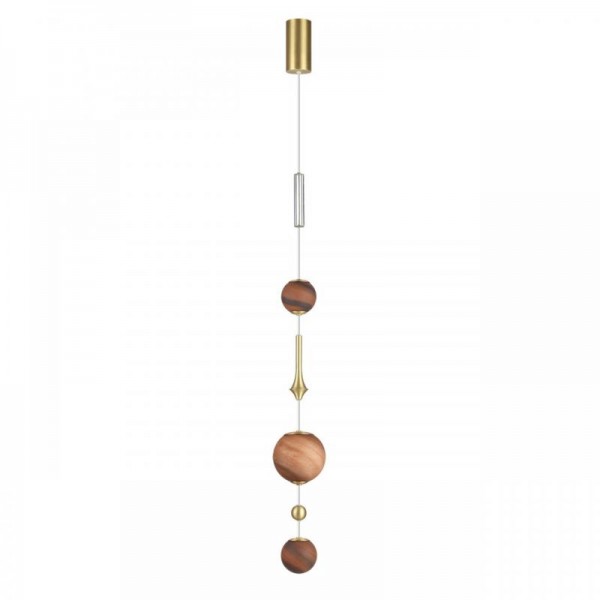 5457/5L MODERN ODL_EX26 светлая сатин.латунь/белый/бежевый/коричневый/металл/стекло Подвес LED x 5W 2500K CALLISTO