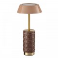 5453/8TLA L-VISION ODL_EX26 светлая бронза/бежевый/кофейный/металл/керамика Настольная лампа беспроводная LED*8W 3000K LULU
