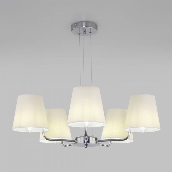 Подвесная люстра с тканевыми абажурами 60155/5 хром