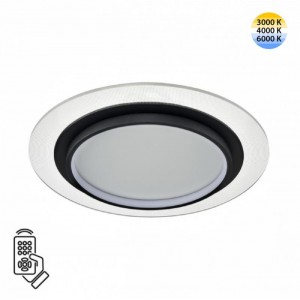 7732/80L MITRA LED SN 078 Светильник металл/акрил/белый/прозрачный/черный LED 80Вт 3000-6000К D480 IP20 пульт ДУ SUNNY