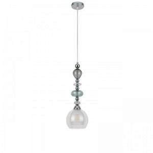 8294/1A MODERNI хром/белый/прозрачный, металл/стекло/хрусталь Подвес E27 1*60W 220V GANNA