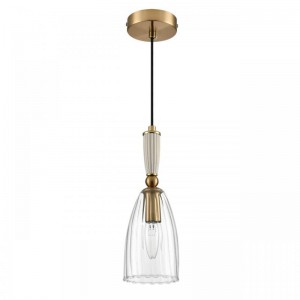 8284/1A SUSPENTIONI античная бронза/прозрачный, металл/керамика/стекло Подвес Е14 1*40W 220V DERBI