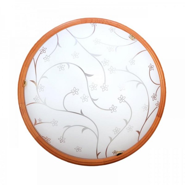 3107 GL-WOOD SN Светильник стекло/белое/св. орех E27 3*100Вт D560 LUARO WOOD