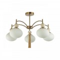 8272/5C NEOCLASSI латунь/бежевый/белый, металл/керамика/стекло Люстра потолочная Е14 5*40W 220V GLORIYA