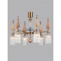 5414/6 MODERN ODL_EX26 античная бронза/терракот/синий/бежевый/металл/керамика Люстра E14 6*40W TERRA