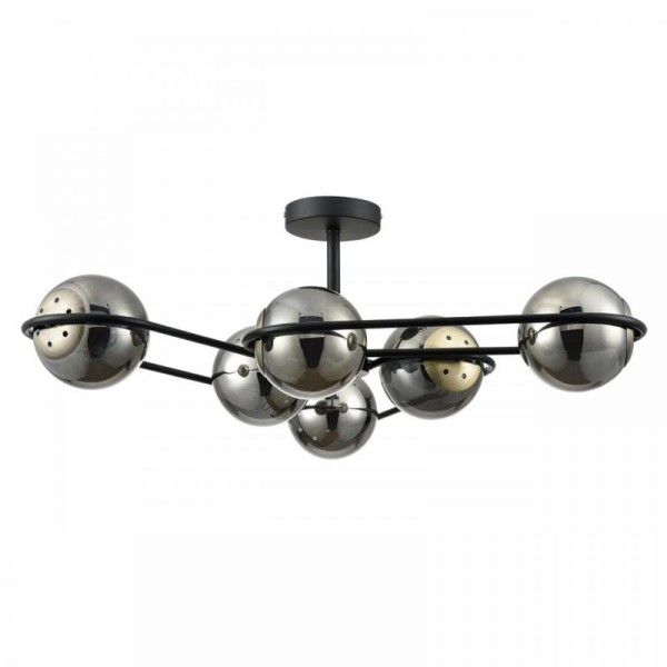 8060/6C COMFI LN24 черный/дымчатый металл/стекло Люстра потолочная E27 6*60W 220V CAMILIE