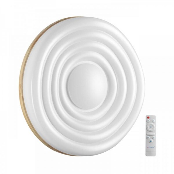 7674/DL PALE SN 202 белый/натуральное дерево LED 48Вт 3000-6000К D388 IP43 пульт ДУ FASS WOOD