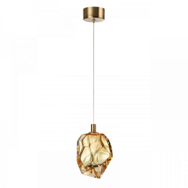 7111/4LB L-VISION ODL25 Подвесной светильник  золотистый/янтарное стекло/металл IP20 LED 4W 300Лм 3000K 200° 220V GEMME