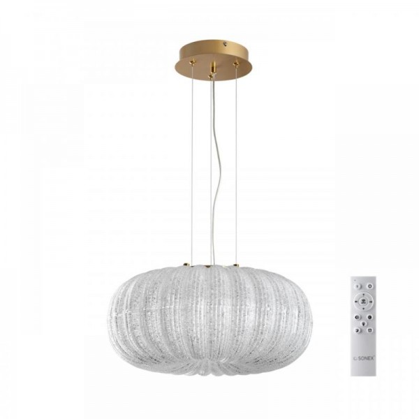 7720/36L PIKO LED SN 031 Светильник металл/стекло/прозрачный/золотой LED 36Вт 3000-6500K D400 IP20 пульт ДУ ANGELO