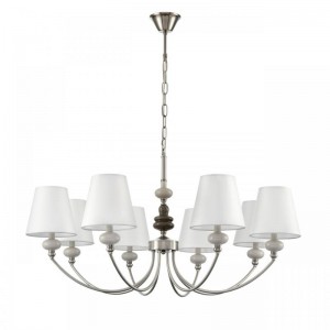 8283/8 CLASSI никель/белый, металл/керамика/текстиль Люстра Е14 8*40W 220V KENTUKI 8283/8 CLASSI никель/белый, металл/керамика/текстиль Люстра Е14 8*40W 220V KENTUKI