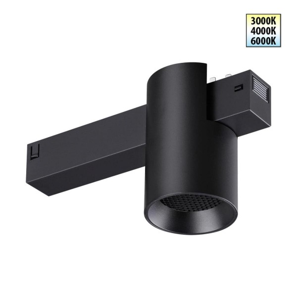 359954 PORT NT25 218 черный Трековый светильник с переключ. цв. темпер. IP20 LED 3000К\4000К\6000К 10W 90-240V VECTOR