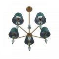 8275/5 CLASSI латунь/зеленый, металл/керамика/ткань Люстра Е14 5*40W 220V VERMONT