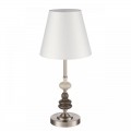 8283/1T CLASSI никель/белый, металл/керамика/текстиль Настольная лампа Е14 1*40W 220V KENTUKI