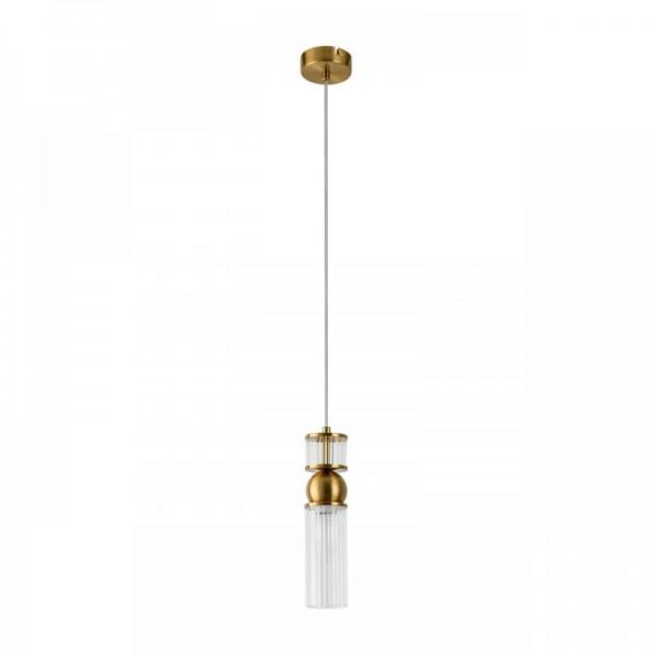 8276/1A MODERNI латунь/прозрачный, металл/стекло Подвес Е14 1*40W 220V DENVER