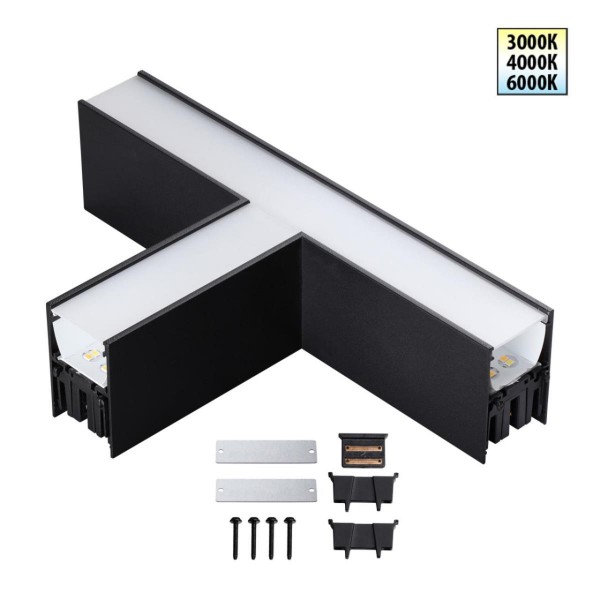 359611 OVER NT25 000 черный Светильник соединитель «Т» с переключ. цв. температуры IP20 LED 12W 220-240V 3000К\4000К\6000К FATTO