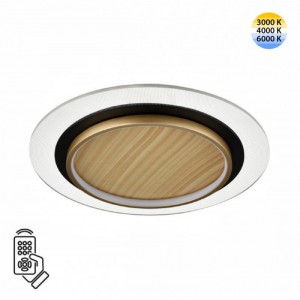 7731/80L MITRA LED SN 078 Светильник металл/акрил/белый/под дерево/прозрачный/черный LED 80Вт 3000-6000К D480 IP20 пульт ДУ SUNNY