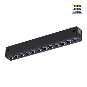 359930 PORT NT25 208 черный Трековый светильник с переключ. цв. темпер. IP20 LED 3000К\4000К\6000К 10W 90-240V VECTOR