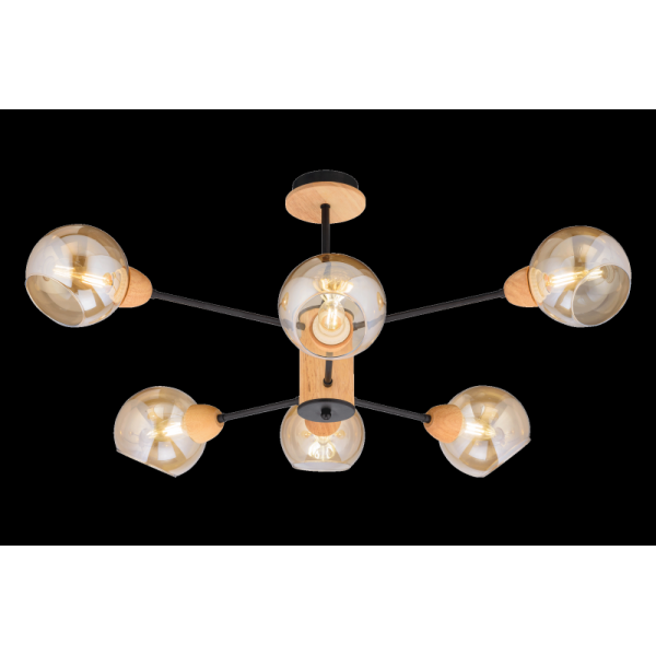 4642/6 BK+WOOD (1) Люстра (RL)