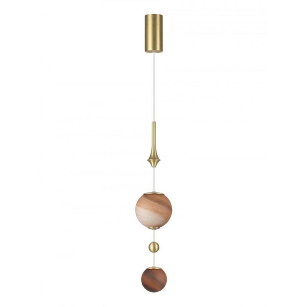 5457/4L MODERN ODL_EX26 светлая сатин.латунь/белый/бежевый/коричневый/металл/стекло Подвес LED x 4W 2500K CALLISTO