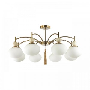 8272/8C NEOCLASSI латунь/бежевый/белый, металл/керамика/стекло Люстра потолочная Е14 8*40W 220V GLORIYA
