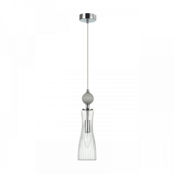 8269/1A NEOCLASSI хром/серый/прозрачный, металл/керамика/стекло Подвес Е14 1*40W 220V EMILY