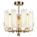5467/35L MODERN ODL_EX26 белый/коричневый/античная бронза/металл/стекло/декор металл Люстра LED x 35W (5W*7) 3000K LION