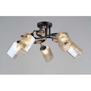 5076/5 BK+WOOD (2) Люстра (RL) 5076/5 BK+WOOD (2) Люстра (RL)