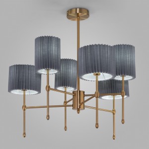 Потолочная люстра с тканевыми абажурами Smart 60162/6 латунь Smart